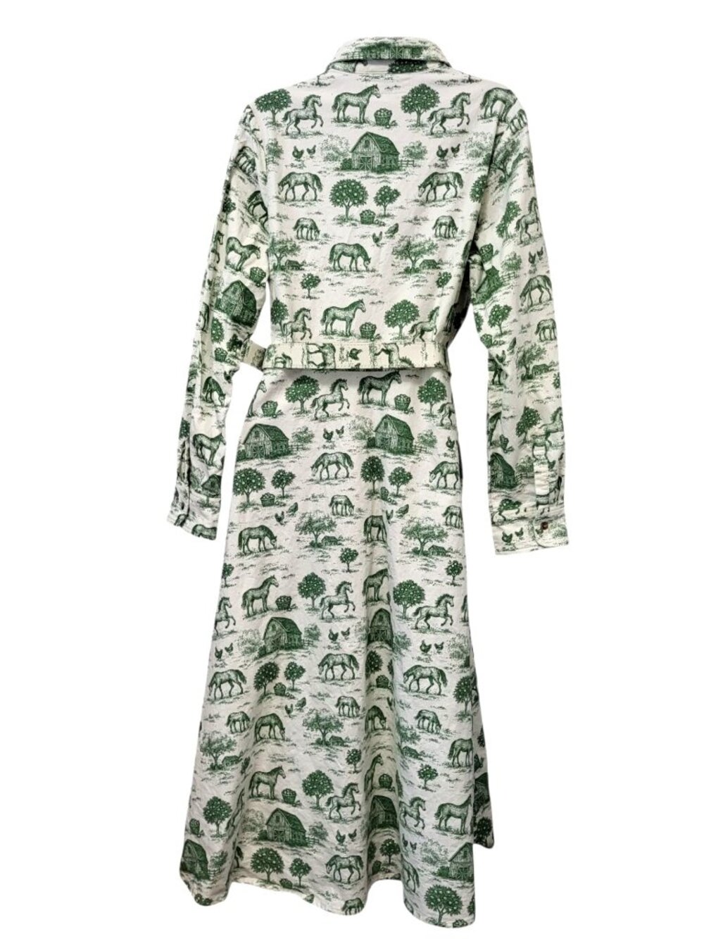 Kiel James Patrick Stonewall Pasture Flannel Dress Belted KJP Midi Maxi - Picture 8 of 15